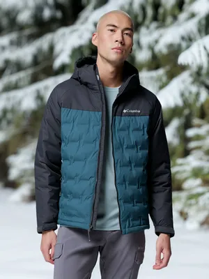 Пуховик мужской Columbia Grand Trek III Down Hooded Jacket, голубой, арт. 2086111CLB-429
