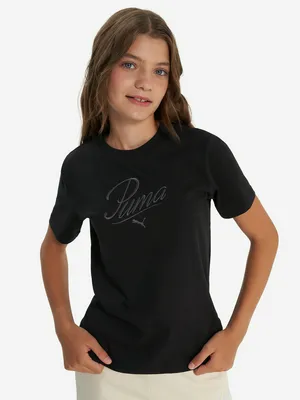 Футболка для девочек PUMA Ess Script, черный, арт. 685805P0P-01