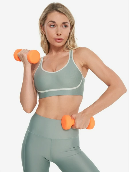 Спортивный топ бра Under Armour Infinity Piped, зеленый, арт. 1389826U0F-348