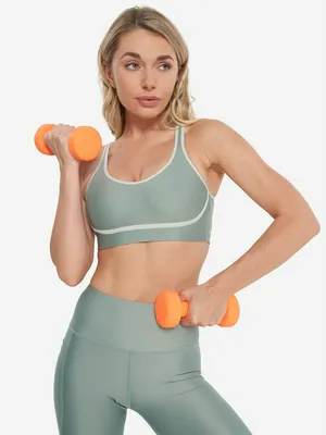 Спортивный топ бра Under Armour Infinity Piped, зеленый, арт. 1389826U0F-348