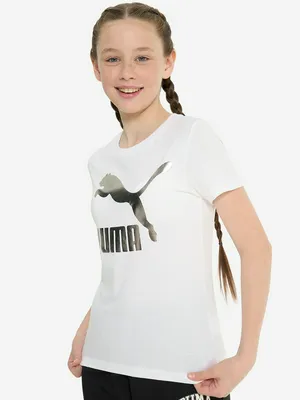 Футболка для девочек PUMA Classics Logo, белый, арт. 530208P0P-02
