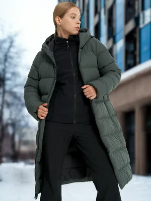 Пальто пуховое женское Jack Wolfskin Frozen Palace, зеленый, арт. 1204133J01-4136