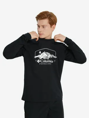 Лонгслив мужской Columbia Csc Seasonal Logo Ls Tee, черный, арт. 2013541CLB-006