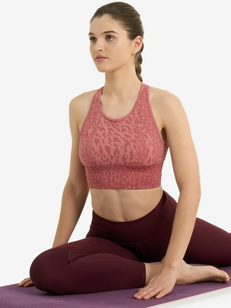 Топ бра спортивный Demix HighFlow Yoga Seamless Longline, розовый, арт. 133049DMX-KK