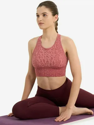Топ бра спортивный Demix HighFlow Yoga Seamless Longline, розовый, арт. 133049DMX-KK