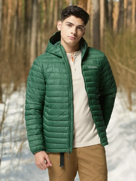 Куртка утепленная Columbia Powder Pass Hooded Jacket, зеленый, арт. 2134131CLB-375