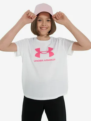 Футболка для девочек Under Armour Big Logo, белый, арт. 1389756U0F-100