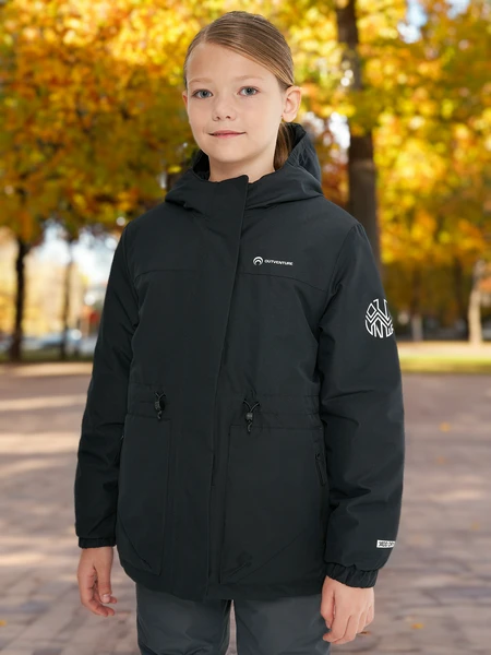 Куртка утепленная для девочек Outventure, черный, арт. 131827OUT-99