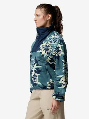 Джемпер флисовый женский Columbia Sequoia Grove Printed Half Zip, голубой, арт. 2136201CLB-429