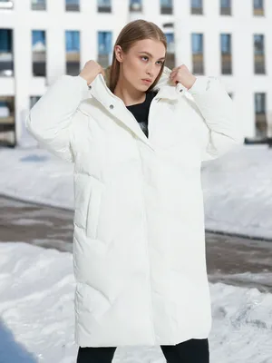 Пальто пуховое женское, белый, арт. W562349306-4W361