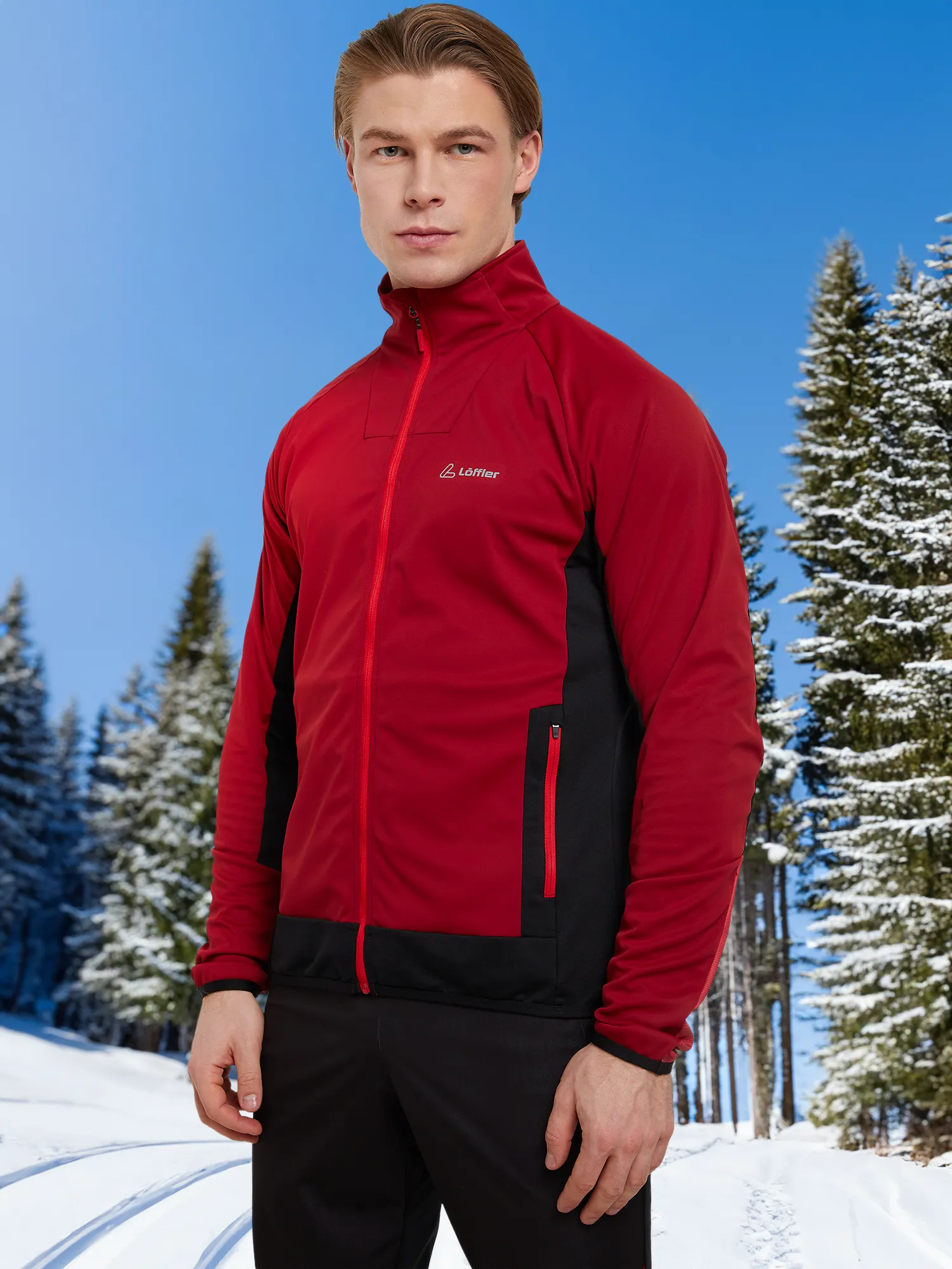 Куртка софтшелл мужская Loeffler, красный, арт. EL27208LFR-569