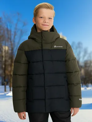 Пуховик для мальчиков Outventure, коричневый, арт. 117693OUT-FB