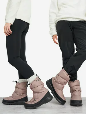 Дутики The North Face Nuptse Traction Bootie, бежевый, арт. NF0A8D90DHO1T1K