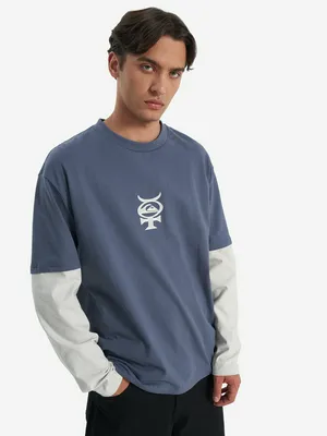 Лонгслив Quiksilver Mercury Layer оверсайз, синий, арт. EQYKT04380Q02-BYL0