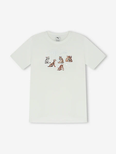 Футболка PUMA Graphic для девочек, белый, арт. 634525P0P-02