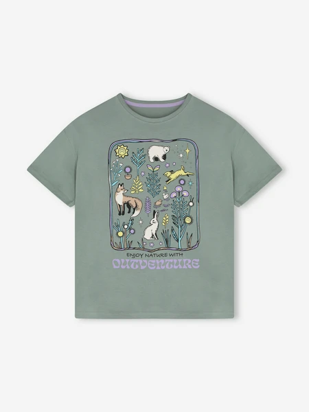 Футболка для девочек Outventure, зеленый, арт. 142478OUT-63