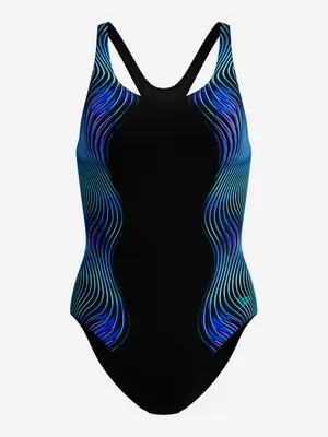 Купальник слитный женский Speedo Print Medalist, черный, арт. 8-A000266002S0Y-C16LO