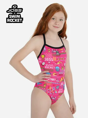 Купальник слитный для девочек Joss x Swim Rocket, розовый, арт. 143342JSS-J1