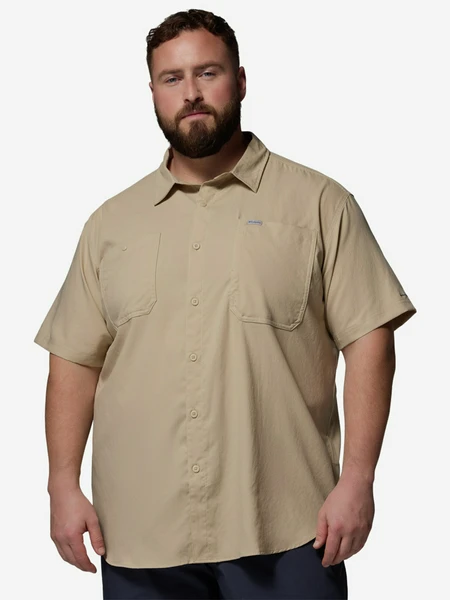 Рубашка мужская Columbia Silver Ridge Utility II SS Plus Size с коротким рукавом, бежевый, арт. 2157324CLB-271