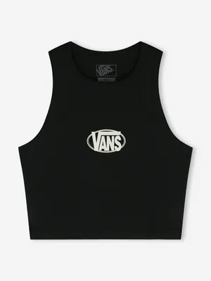 Майка женская Vans Oval Logo Tank, черный, арт. VN000XDPBLK1V0D