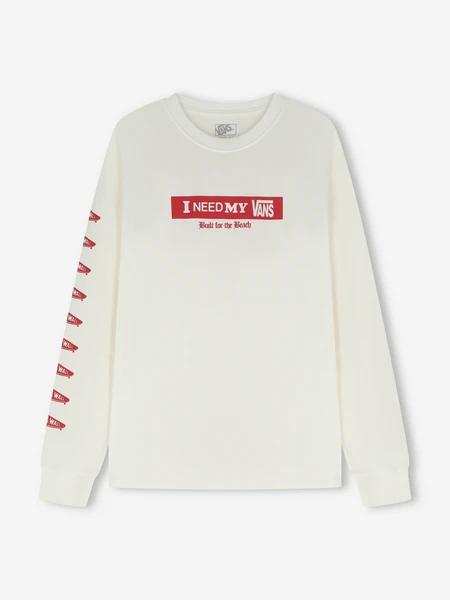Лонгслив Vans I Need My LS, белый, арт. VN000SRDWHT1V0D