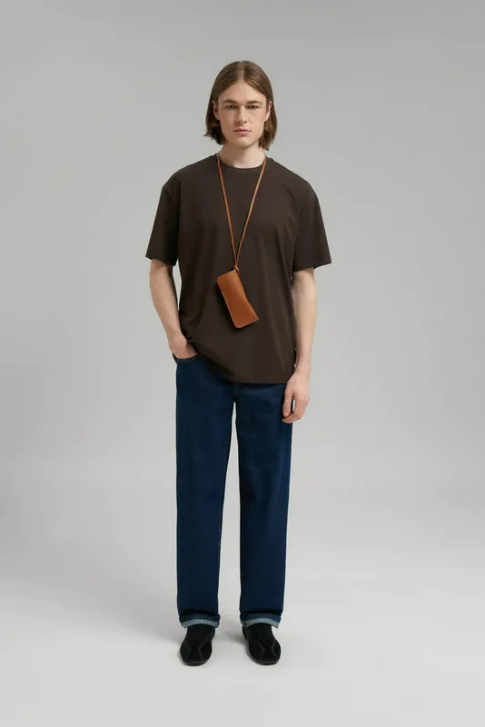 Футболка Finn Flare из трикотажа интерлок, коричневый, арт. BAS-200165