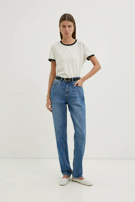 Джинсы Finn Flare boyfriend fit, синий, арт. FBE15006