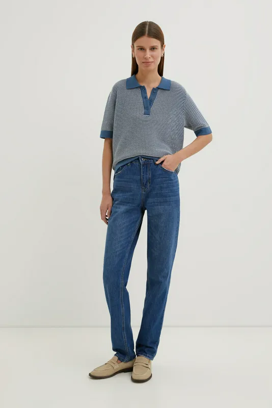 Джинсы Finn Flare boyfriend fit, синий, арт. FBE15006
