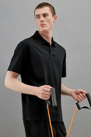 Поло FINN FLARE из хлопка Sport, черный, арт. CSF27002