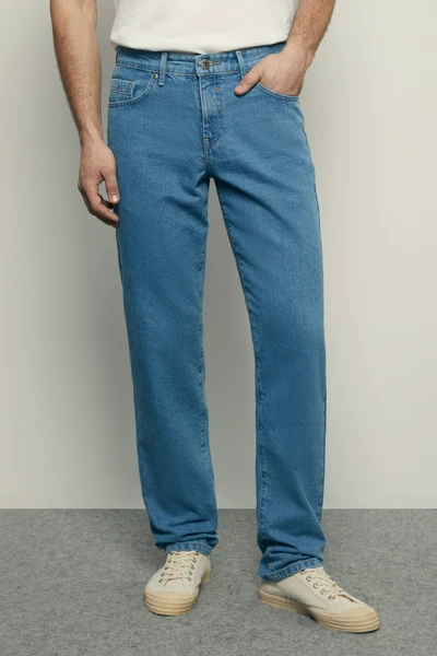 Джинсы straight fit Finn Flare, голубой, арт. BAS-25000
