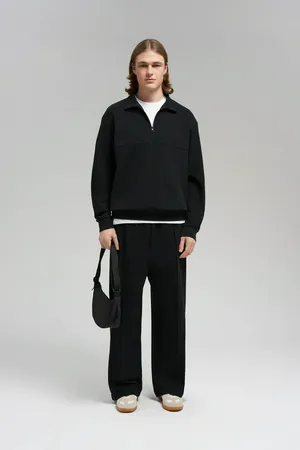 Мужская толстовка Finn Flare comfort fit из хлопка пике, черный, арт. FBG21031