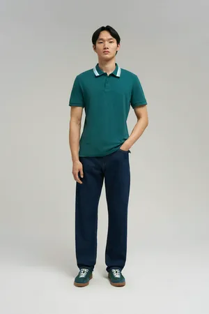 Мужское поло Finn Flare slim fit, синий, арт. FBG21040