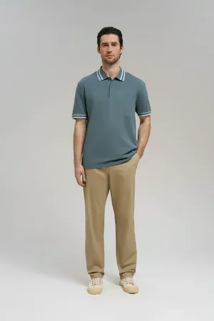 Поло FINN FLARE comfort fit, синий, арт. FBG21045