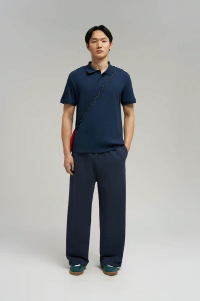 Поло FINN FLARE Slim Fit, синий, арт. FBG21038
