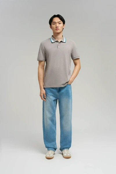 Поло FINN FLARE Slim Fit, бежевый, арт. FBG21040