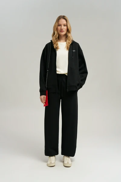 Трикотажные брюки oversize Finn Flare, черный, арт. FBG11078