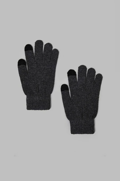 Перчатки FINN FLARE вязаные с touch screen, серый, арт. FWF21155