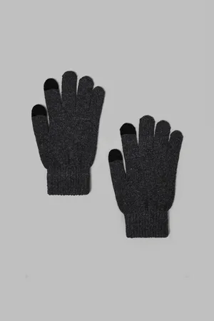 Перчатки FINN FLARE вязаные с touch screen, серый, арт. FWF21155
