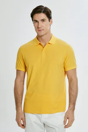 Мужское поло FINN FLARE из хлопка, желтый, арт. FBD21032