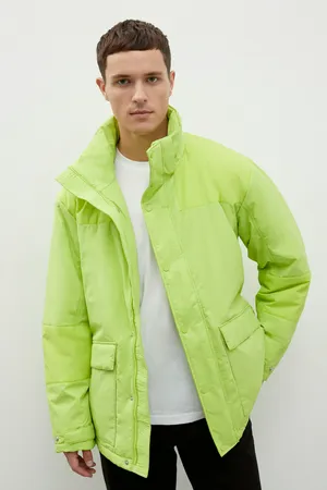 Мужская куртка FINN FLARE oversize с капюшоном, желтый, арт. FWC21044