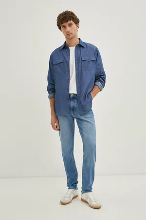 Мужские джинсы FINN FLARE slim fit, синий, арт. FBD25000